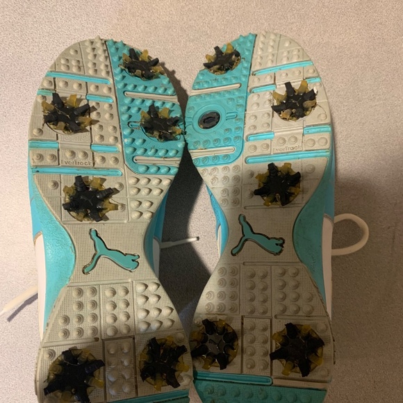 Puma White/Blue Leather Golf Shoes sz 8.5 - Picture 8 of 9